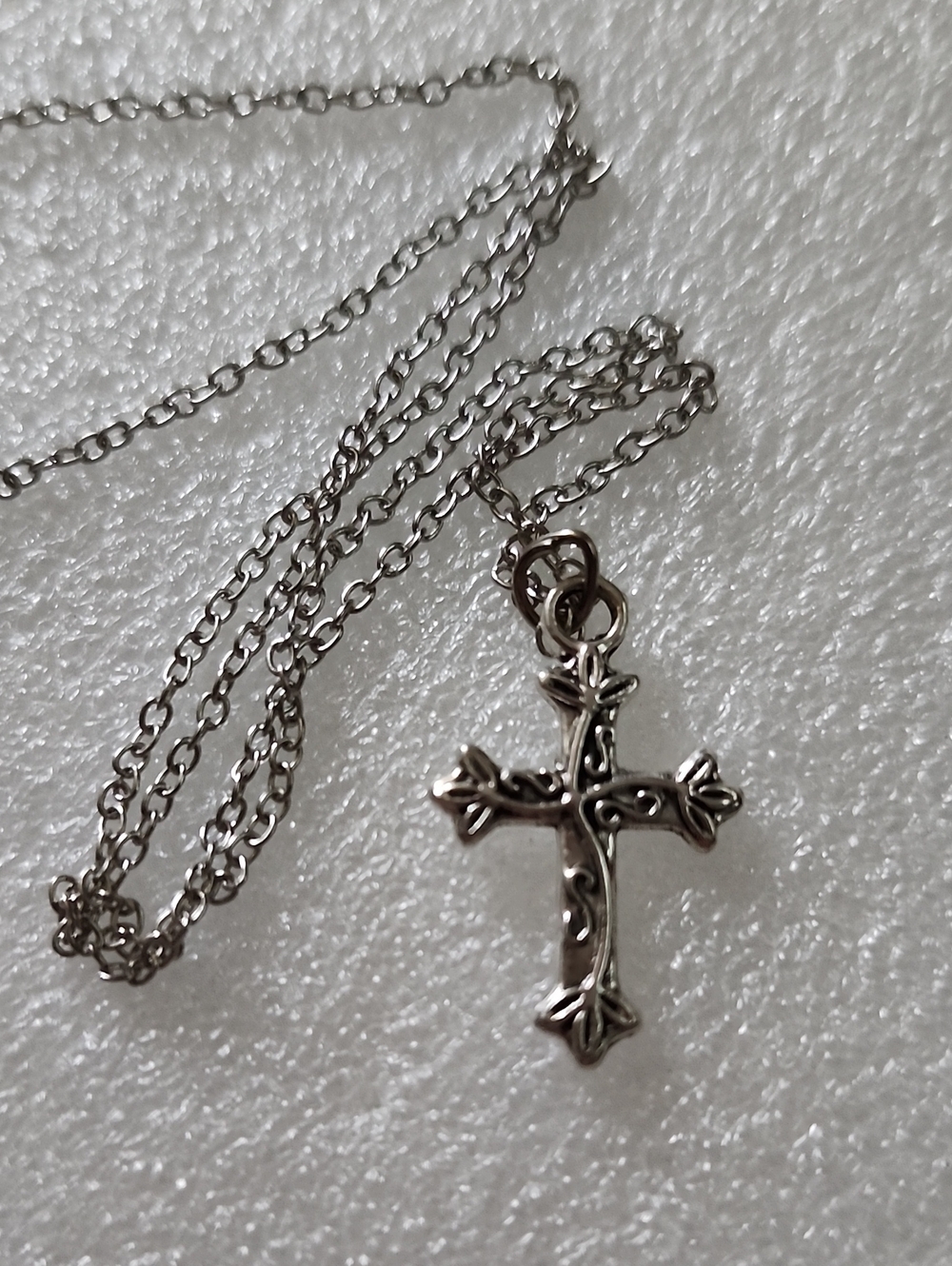 Hand Crafted Silver Cross Pendant Necklace